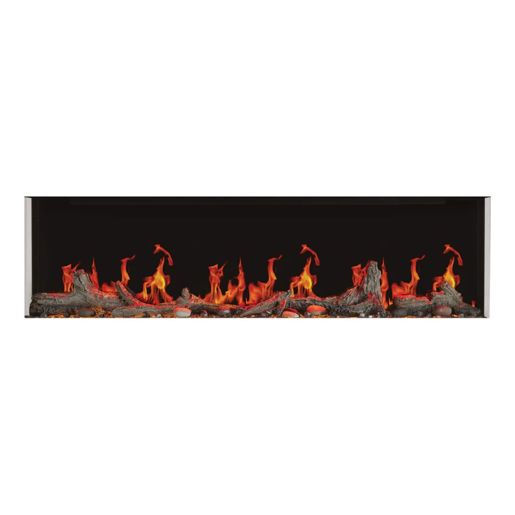 Napoleon Luminex 65" LCD Built-In Electric Fireplace With Remote Control [NEFL65LCD-3SV] SAKSBY - Red Flames and Wood View