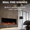 Napoleon Luminex 65" LCD Built-In Electric Fireplace With Remote Control [NEFL65LCD-3SV] (SAK83665) - Saksby Wholesale - Real Fire Sounds Features View
