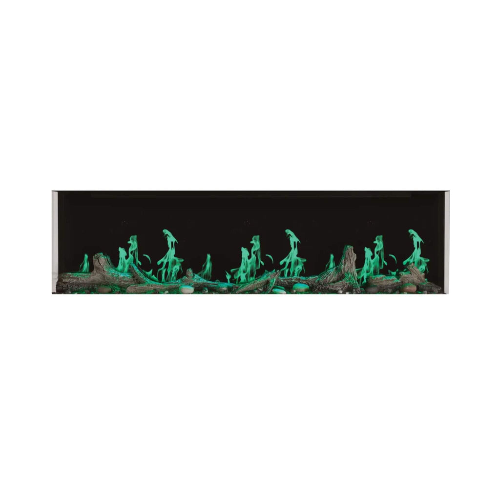 Napoleon Luminex 65" LCD Built-In Electric Fireplace With Remote Control [NEFL65LCD-3SV] (SAK83665) - Saksby Wholesale - Green Flames View