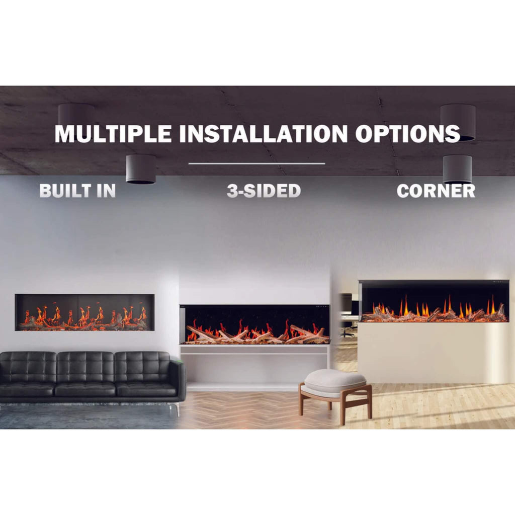 Napoleon Luminex 65" LCD Built-In Electric Fireplace With Remote Control [NEFL65LCD-3SV] (SAK83665) - Saksby Wholesale - Installation Options View