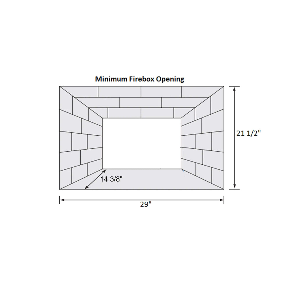 Napoleon Oakville 3 Direct Vent Natural Gas Fireplace Insert, 28" [GDI3N-1] (SAK25498) SAKSBY - Firebox Opening Dimensions View