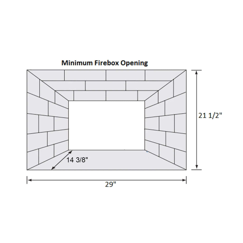 Napoleon Oakville 3 Direct Vent Natural Gas Fireplace Insert, 28" [GDI3N-1] (SAK25498) SAKSBY - Firebox Opening Dimensions View