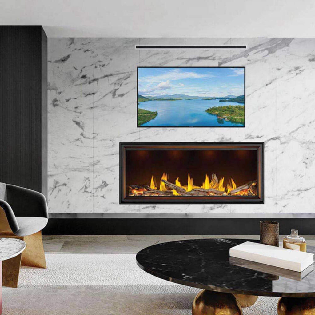 Napoleon Tall Linear Vector Direct Vent Natural Gas Fireplace With Remote Control [TLV50/62/74N] (SAK58256) - Saksby Wholesale - White Living Room View