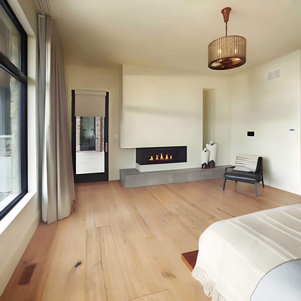 Napoleon Vector™ 38 Single-Sided Direct Vent Electronic Natural Gas Fireplace With eFire App, 53" [LV38N-1] (SAK14749) - Saksby Wholesale - Lifestyle Image in Bedroom
