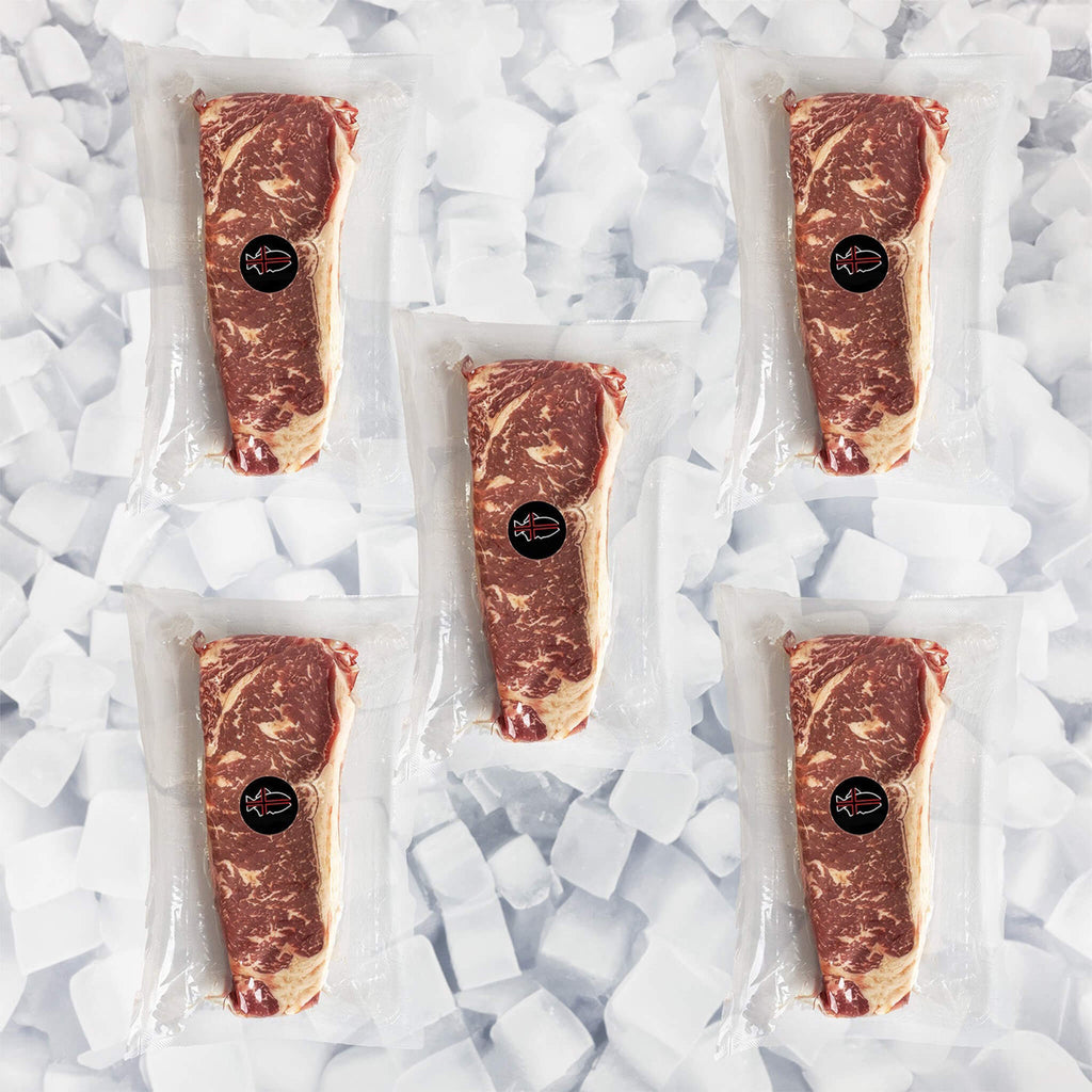 Premium Natural Grass Fed Black Angus Prime NY Strip Steak (Bulk Case) (SAK46120)