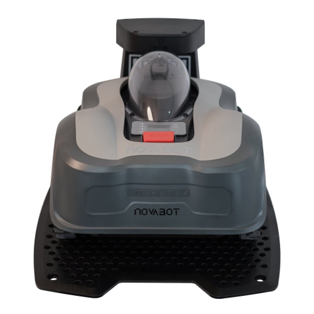 NOVABOT N2000 Premium Boundary Free Robot Lawn Mower For Large Lawns, 1.5 Acres - SAKSBY.com - Charging - Front View