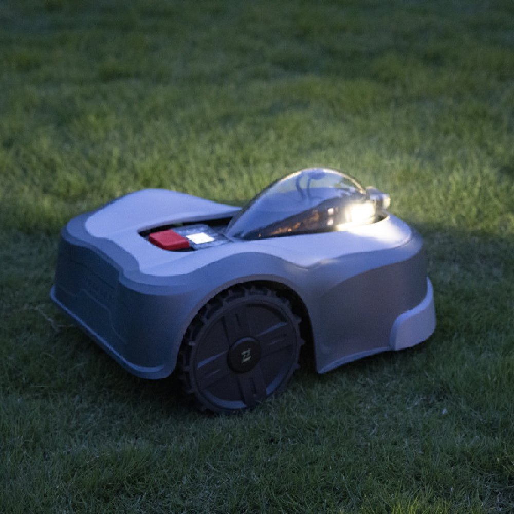 NOVABOT N2000 Premium Boundary Free Robot Lawn Mower For Large Lawns, 1.5 Acres - SAKSBY.com - Robotic Mower - Night View