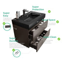 Nuvia 30-Inch Wall-Mounted Bathroom Vanity With Black Sink And Drawers (SAK76251) - Saksby Wholesale - Features