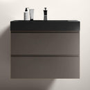 Nuvia 30-Inch Wall-Mounted Bathroom Vanity With Black Sink And Drawers (SAK76251) - Saksby Wholesale - Lifestyle Image