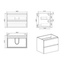 Nuvia 30-Inch Wall-Mounted Bathroom Vanity With Black Sink And Drawers (SAK76251) - Saksby Wholesale - Product Dimensions