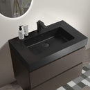 Nuvia 30-Inch Wall-Mounted Bathroom Vanity With Black Sink And Drawers (SAK76251) - Saksby Wholesale - Top View Lifestyle Image