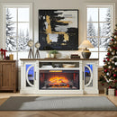 Nuvia 36-Inch Electric Antique Black Infrared Fireplace Insert Trim Kit With Touch Panel (SAK84610) - Saksby Wholesale - Actual Setup