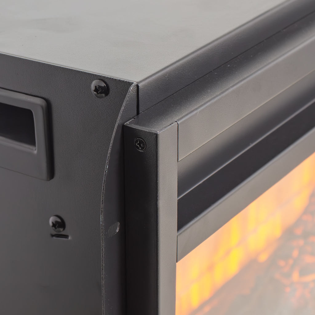 Nuvia 36-Inch Electric Antique Black Infrared Fireplace Insert Trim Kit With Touch Panel (SAK84610) - Saksby Wholesale - Back Side VIew