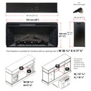 Nuvia 36-Inch Electric Antique Black Infrared Fireplace Insert Trim Kit With Touch Panel (SAK84610) - Saksby Wholesale - Dimensions