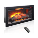 Nuvia 36-Inch Electric Antique Black Infrared Fireplace Insert Trim Kit With Touch Panel (SAK84610) - Saksby Wholesale - Fireplace And Remote