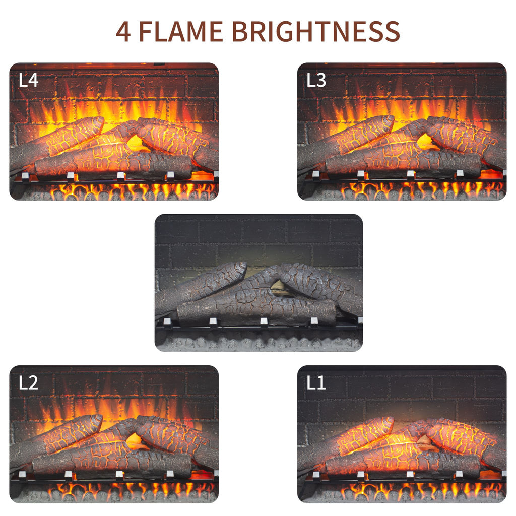 Nuvia 36-Inch Electric Antique Black Infrared Fireplace Insert Trim Kit With Touch Panel (SAK84610) - Saksby Wholesale - Flame Brightness
