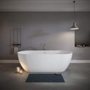 Nuvia 59-Inch Luxury Solid Surface Matte White Freestanding Soaking Tub (SAK95320) - Saksby Wholesale -Bathroom Lifestyle Image