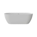 Nuvia 59-Inch Luxury Solid Surface Matte White Freestanding Soaking Tub (SAK95320) - Saksby Wholesale - Front View