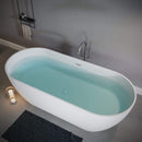 Nuvia 59-Inch Luxury Solid Surface Matte White Freestanding Soaking Tub (SAK95320) - Saksby Wholesale - Product Preview