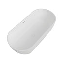 Nuvia 59-Inch Luxury Solid Surface Matte White Freestanding Soaking Tub (SAK95320) - Saksby Wholesale - Top Side View