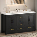 Nuvia 60-Inch Black Bathroom Vanity With Soft Close Doors And Drawers Storage (SAK86210) - Saksby Wholesale - Bathroom Lifestyle