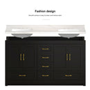 Nuvia 60-Inch Black Bathroom Vanity With Soft Close Doors And Drawers Storage (SAK86210) - Saksby Wholesale - Design Details