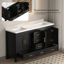 Nuvia 60-Inch Black Bathroom Vanity With Soft Close Doors And Drawers Storage (SAK86210) - Saksby Wholesale - Drawer Feature