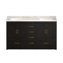 Nuvia 60-Inch Black Bathroom Vanity With Soft Close Doors And Drawers Storage (SAK86210) - Saksby Wholesale - Front VIew
