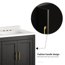 Nuvia 60-Inch Black Bathroom Vanity With Soft Close Doors And Drawers Storage (SAK86210) - Saksby Wholesale - Handle Design