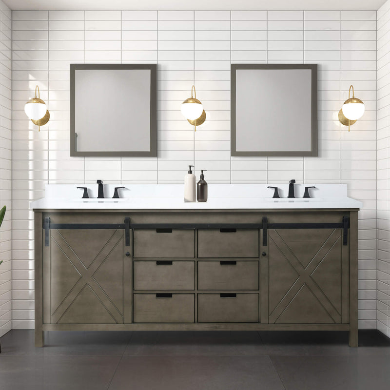 Nuvia 80" Fully Assembled Double Bath Vanity With Soft Close Cabinets (SAK53904) - Saskby Wholesale - Design View