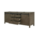 Nuvia 80" Fully Assembled Double Bath Vanity With Soft Close Cabinets (SAK53904) - Saskby Wholesale - Front Left View With Open Cabinet