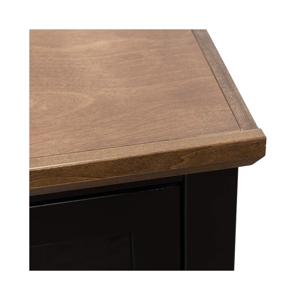 Nuvia 83-Inch Bourbon Black TV Stand With Fireplace And Glass Windowpane Doors (SAK40281) - Saksby Wholesale - Material Details