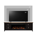 Nuvia 83-Inch Bourbon Black TV Stand With Fireplace And Glass Windowpane Doors (SAK40281) - Saksby Wholesale - Size Variations