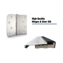 [36X80-Inch] Nuvia Black Modern Left Inswing Fiberglass Entry Door With Frosted Glass (SAK25849) - Saksby Wholesale - Hinges