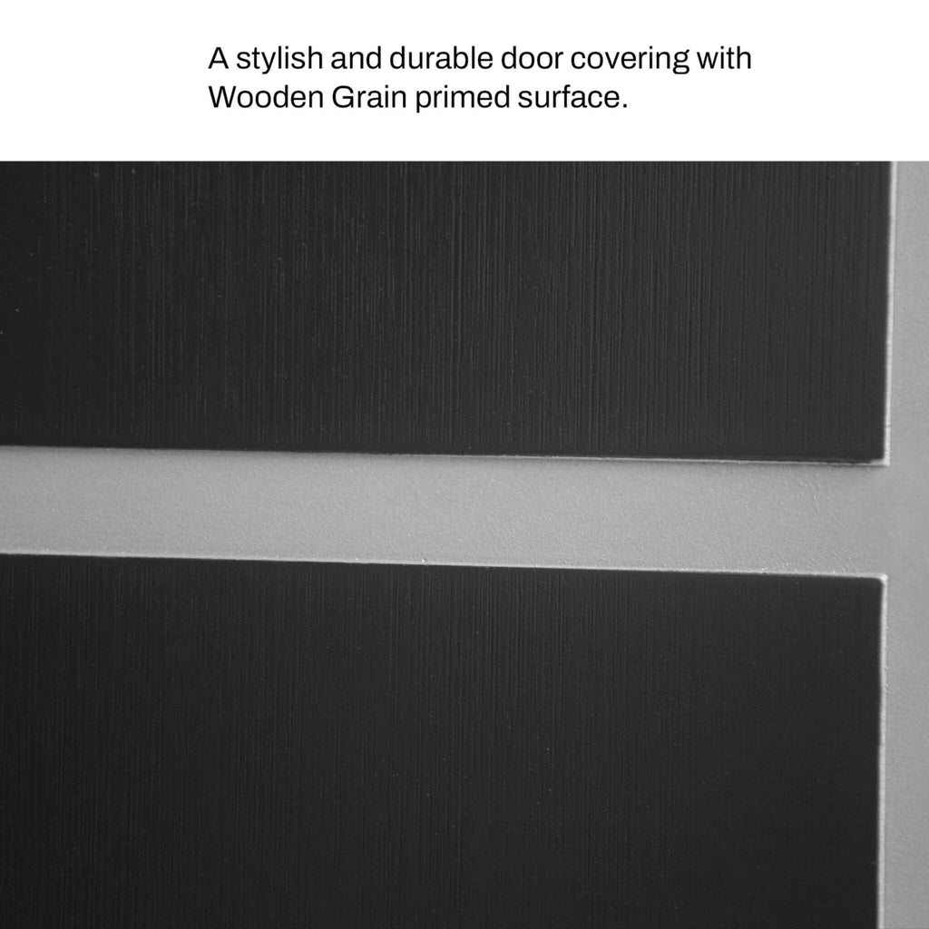 [36X80-Inch] Nuvia Black Modern Left Inswing Fiberglass Entry Door With Frosted Glass (SAK25849) - Saksby Wholesale - Surface Details