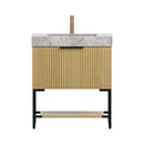 Nuvia Luxury 30-Inch Corolla Oak Freestanding Bathroom Vanity With Sink And Storage (SAK79352) - Front View