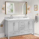 Nuvia Premium 60-Inch Freestanding Double Sink Bathroom Vanity With Carrara Marble Top (SAK51829) - Saksby Wholesale - Other Room View