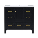 Nuvia Premium 72-Inch Bathroom Vanity Set With Resin Sink And Soft-Close Drawers (SAK62749) - Saksby Wholesale - Front View