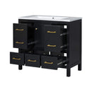 Nuvia Premium 72-Inch Bathroom Vanity Set With Resin Sink And Soft-Close Drawers (SAK62749) - Saksby Wholesale - Open Drawers Side View