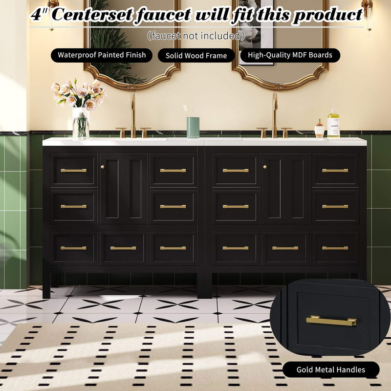 Nuvia Premium 72-Inch Bathroom Vanity Set With Resin Sink And Soft-Close Drawers (SAK62749) - Saksby Wholesale - Product Features