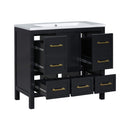 Nuvia Premium 72-Inch Bathroom Vanity Set With Resin Sink And Soft-Close Drawers (SAK62749) - Saksby Wholesale - Pull-out Drawers