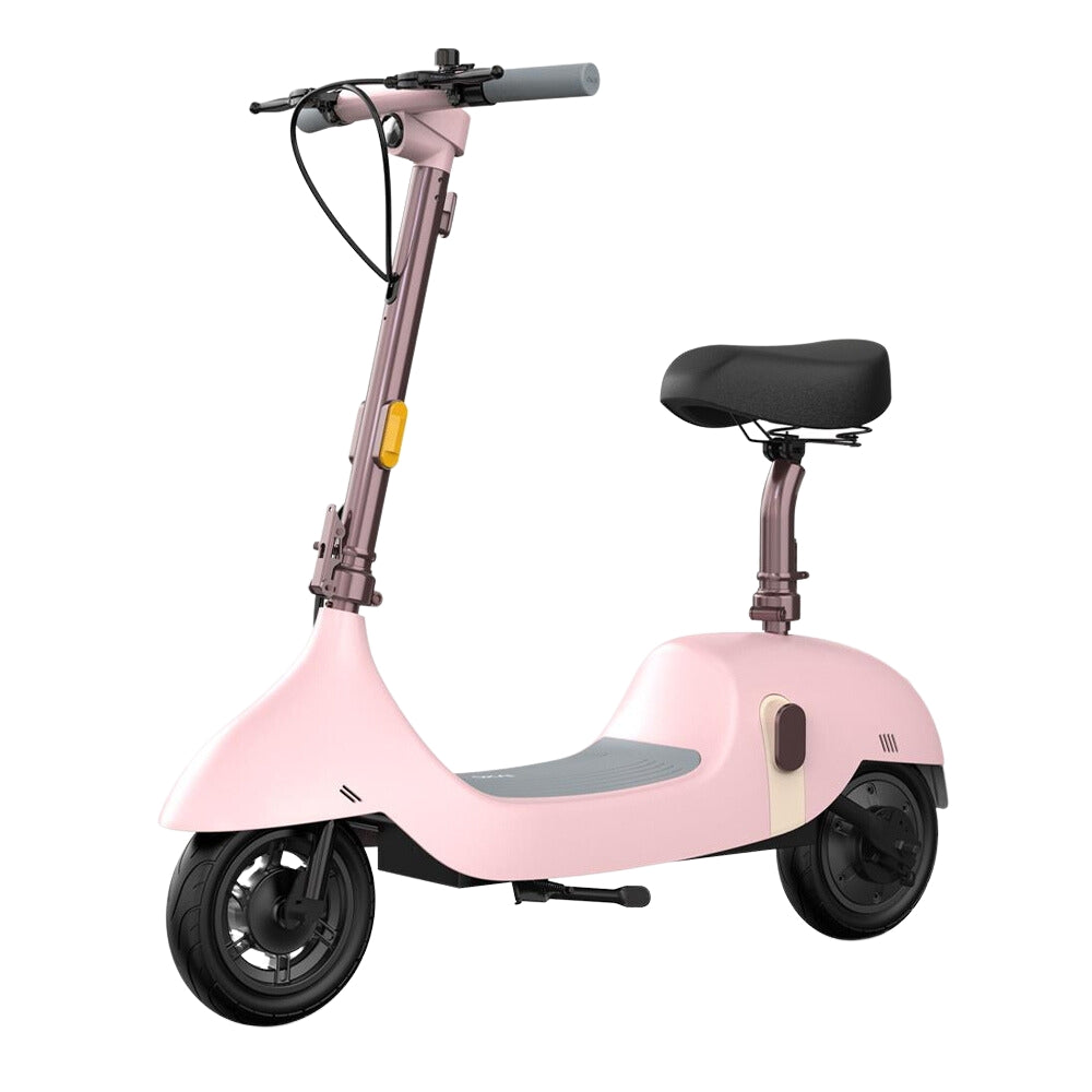 Okai Beetle Pro EA10C 900W 48V/10.4AH Small Foldable Electric Scooter With Seat, Pink (SAK71536) - Saksby Wholesale - Front View