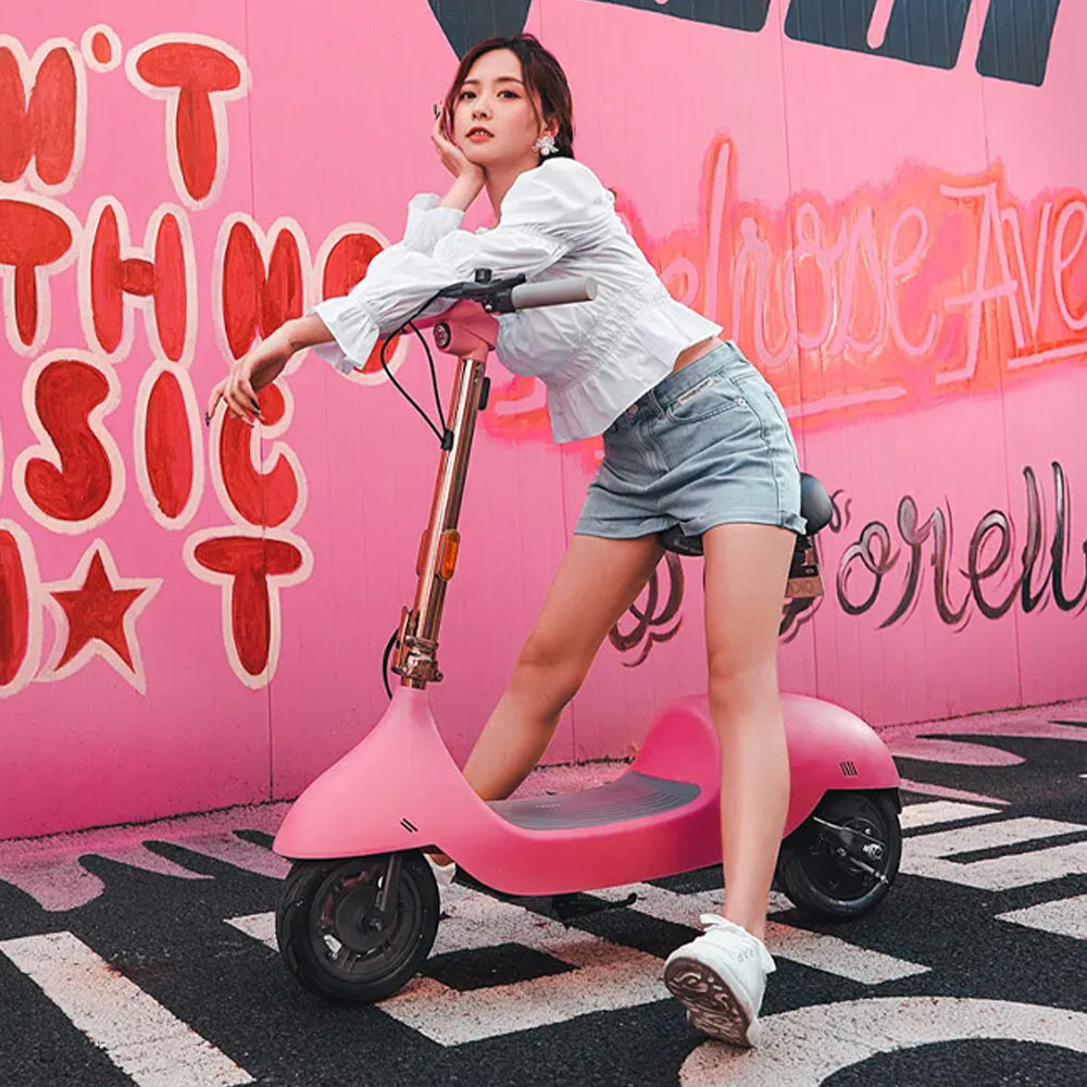 Okai Beetle Pro EA10C 900W 48V/10.4AH Small Foldable Electric Scooter With Seat, Pink (SAK71536) - Saksby Wholesale - Stylish Lifestyle