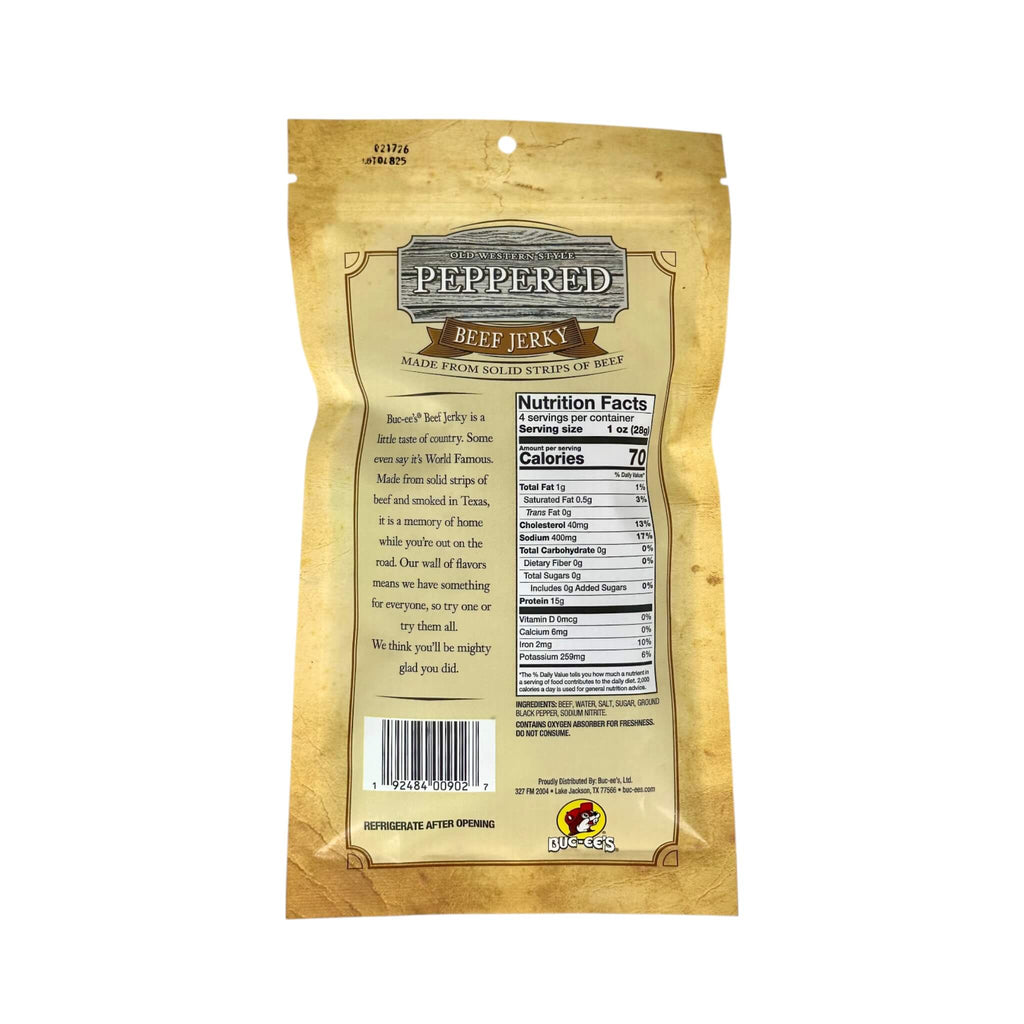 Old Western Style Peppered Beef Jerky (SAK90345) - Saksby Wholesale - Back View