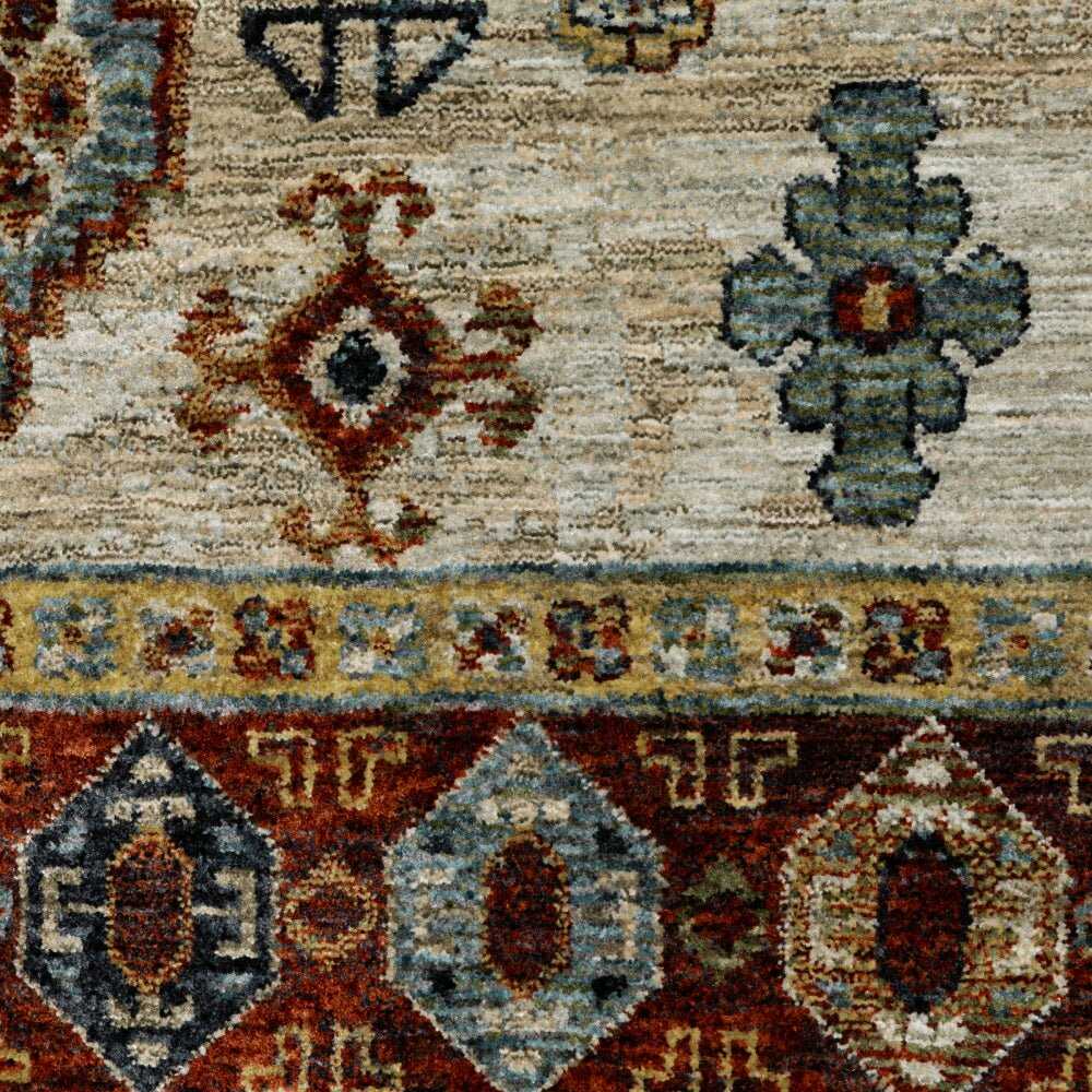 Oriental Weavers Aberdeen 005W1 Blue Medallion Polyester Indoor Area Rug (SAK89014)