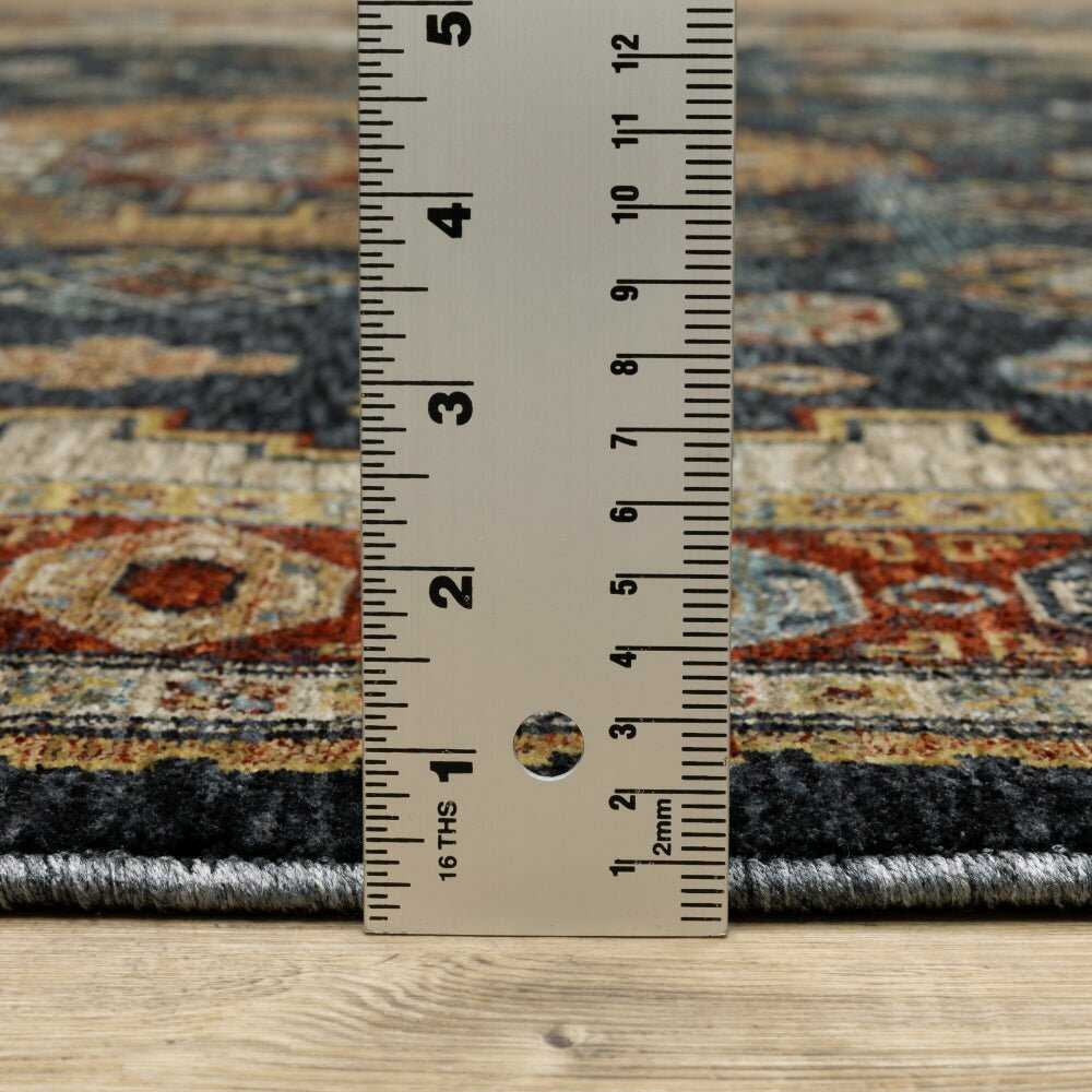 Oriental Weavers Aberdeen 005W1 Blue Medallion Polyester Indoor Area Rug (SAK89014)