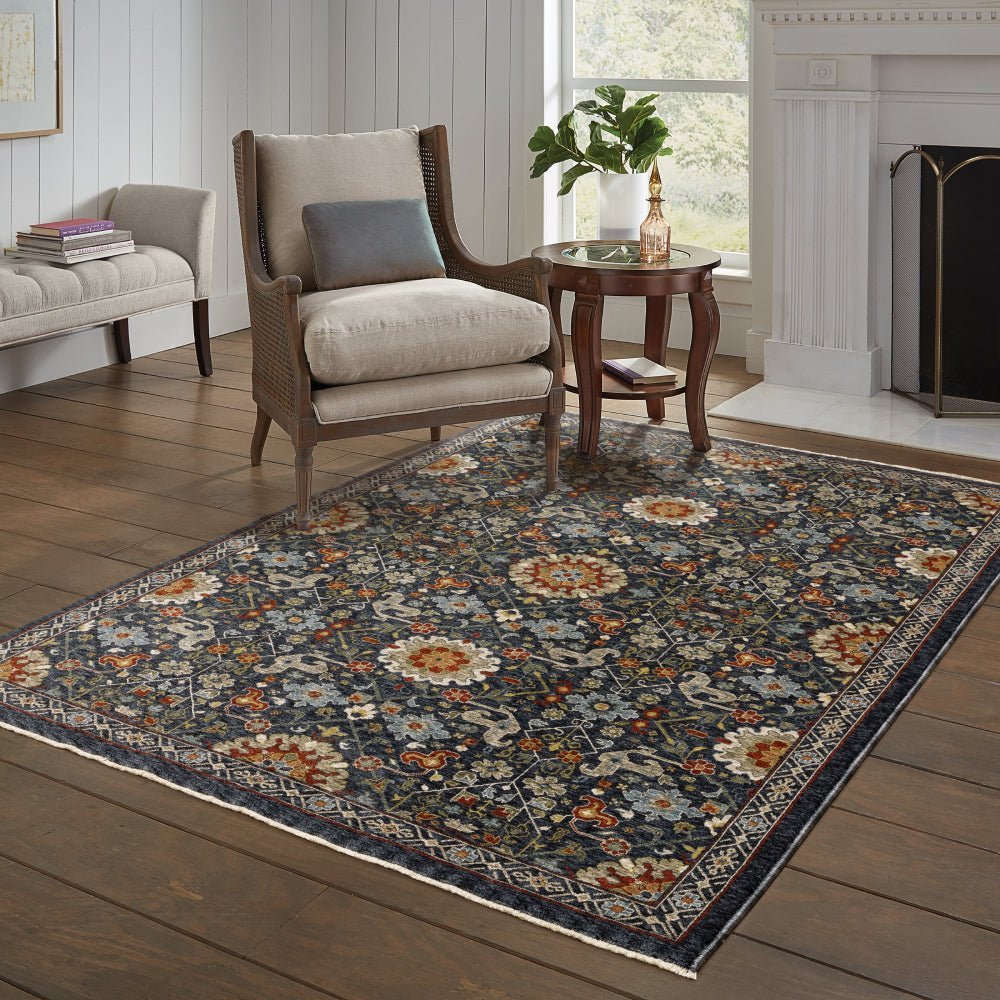 Oriental Weavers Aberdeen 006B1 Blue Traditional Polyester Indoor Area Rectangle Rug (SAK98124)