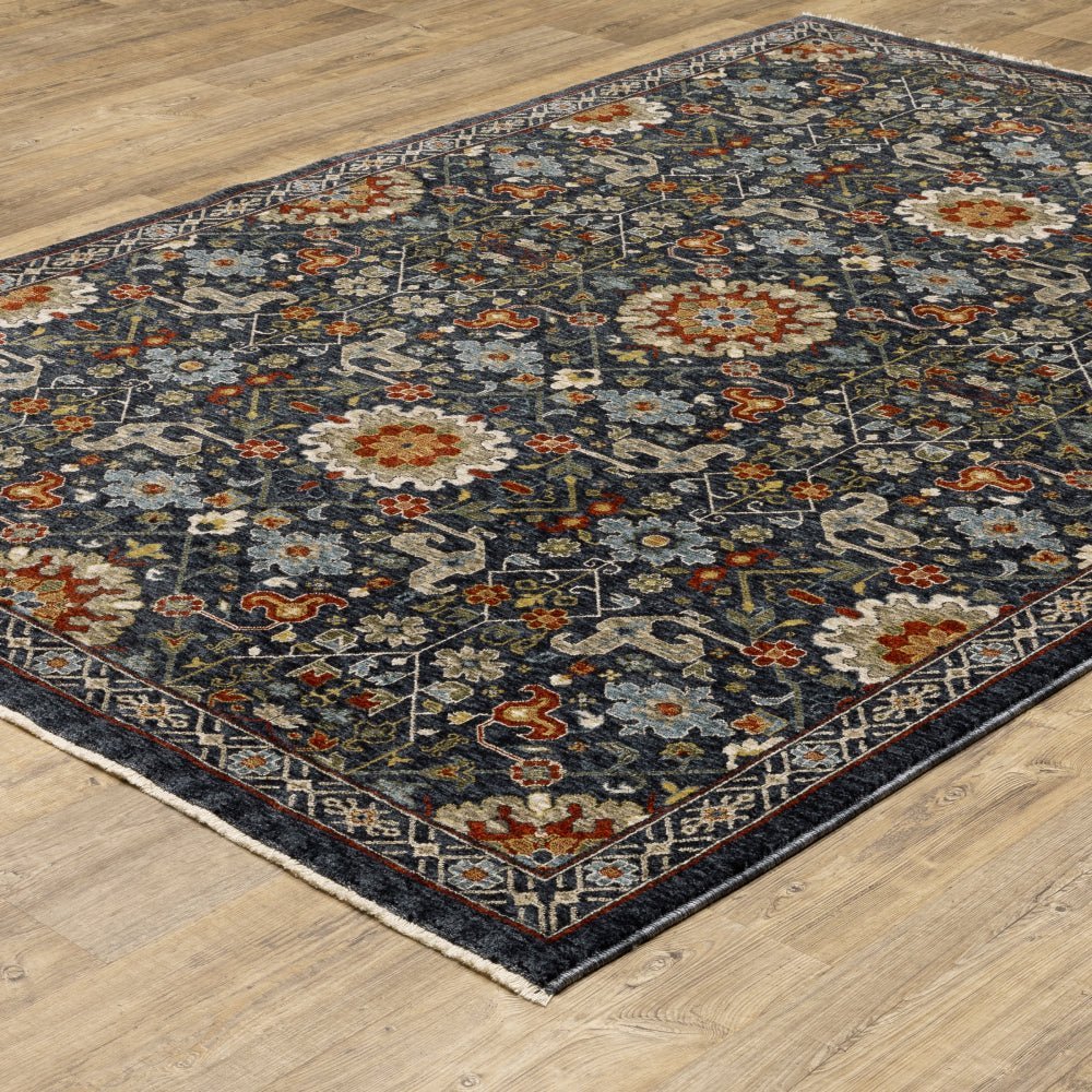 Oriental Weavers Aberdeen 006B1 Blue Traditional Polyester Indoor Area Rectangle Rug (SAK98124)