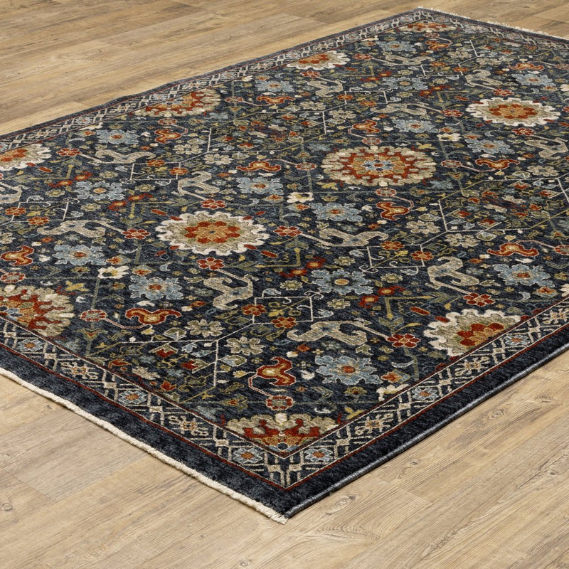 ORIENTAL WEAVERS Aberdeen 006B1 Blue Traditional Polyester Indoor Area Rectangle Rug (SAK98124)