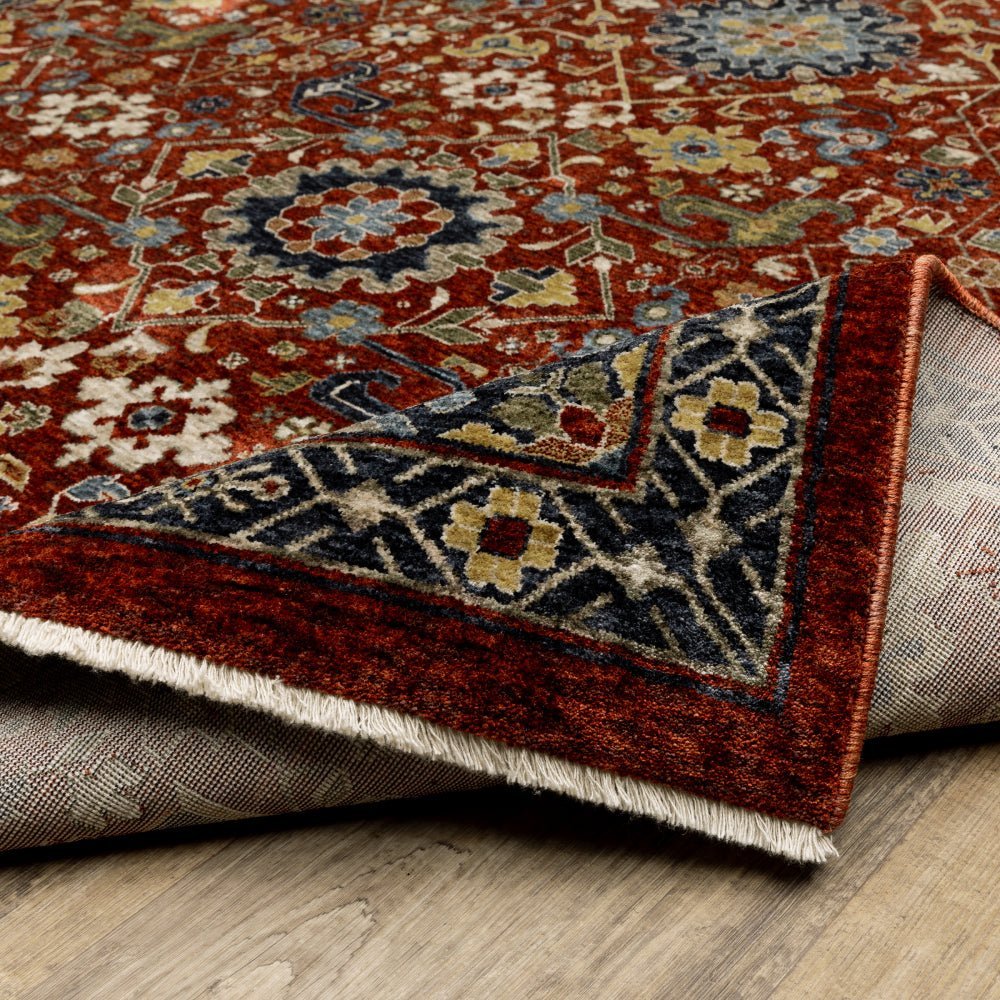 Oriental Weavers Aberdeen 006R1 Red Floral Polyester Indoor Area Rectangle Rug (SAK98125)